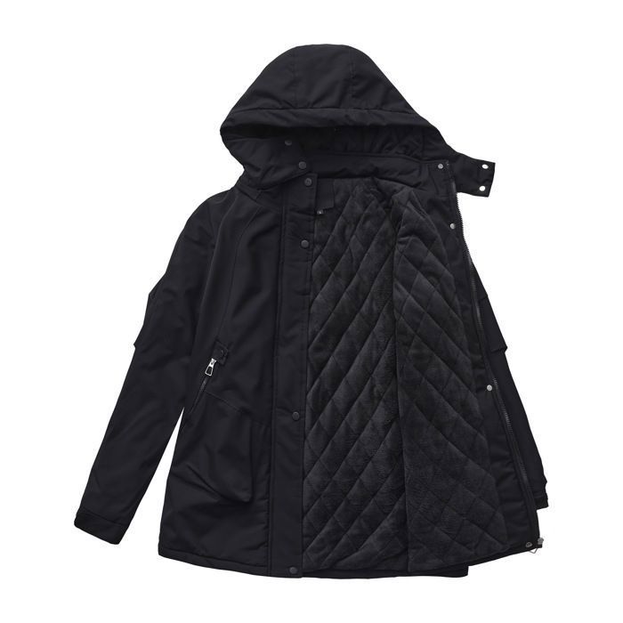 LAEMILIA Manteau Femme Hiver Longue Fourrure Chaud Veste Capuche Blouson Grande Taille Parka Chic Doublure Epais Confortable Poches Fashion Mode Pour