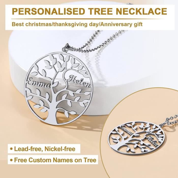 Jessemade Collier Avec Prenoms Collier Personnalisé Prénom Collier