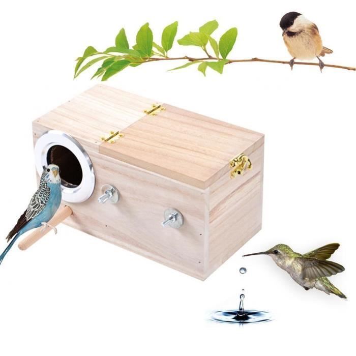 Volière,Maison en bois pour oiseaux de compagnie, boîte de nid de perruches pour  inséparables, boîte d'accouplement [C372148076] - Cdiscount Animalerie