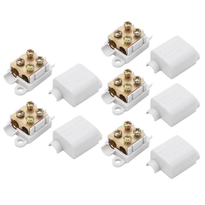 Lot Connecteurs Fil Laiton Double Vis 1000V 100A - Bornier ABS Haute Performance 2.5-16 Mm²