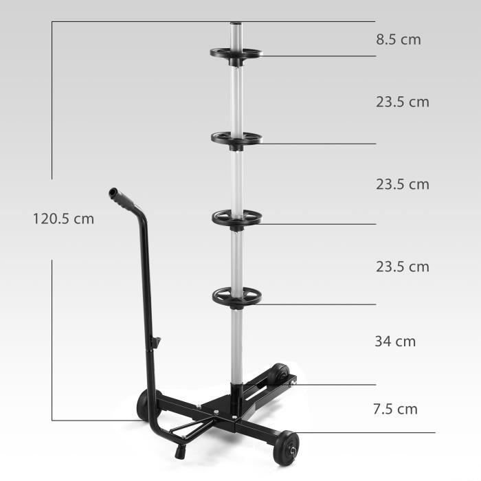 Étagère à Pneus Ansobea Pour 8 Pneus - 107x46x117 Cm, 180kg Charge, Housse Incluse