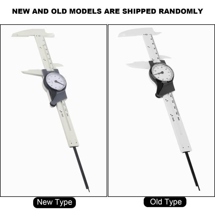 Pied à Coulisse à Cadran En Plastique, 6 Pouces / 150 Mm, Double échelle Métrique Et Impériale, Précision 0,1 Mm