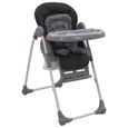 Chaise haute pour bébé réglable - Luxueux Magnifique - Gris-3