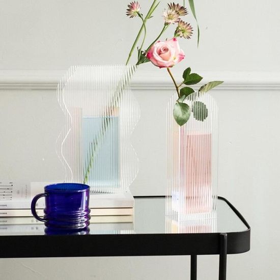 3 x mariage acrylique clair affichage tableau vase floral 4 "