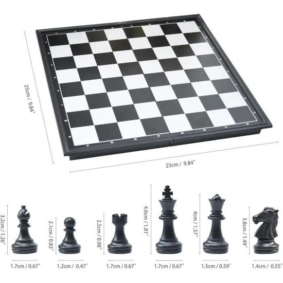 Jeu D'Echecs Portable Checkers Magnétique En Plastique Pliable Pliable Jeu D'Échecs Dames Echecs Jeu D'Echecs Portable Checkers Magnétique En Plastique Pliable Pliable Jeu D'Échecs Dames Echecs
