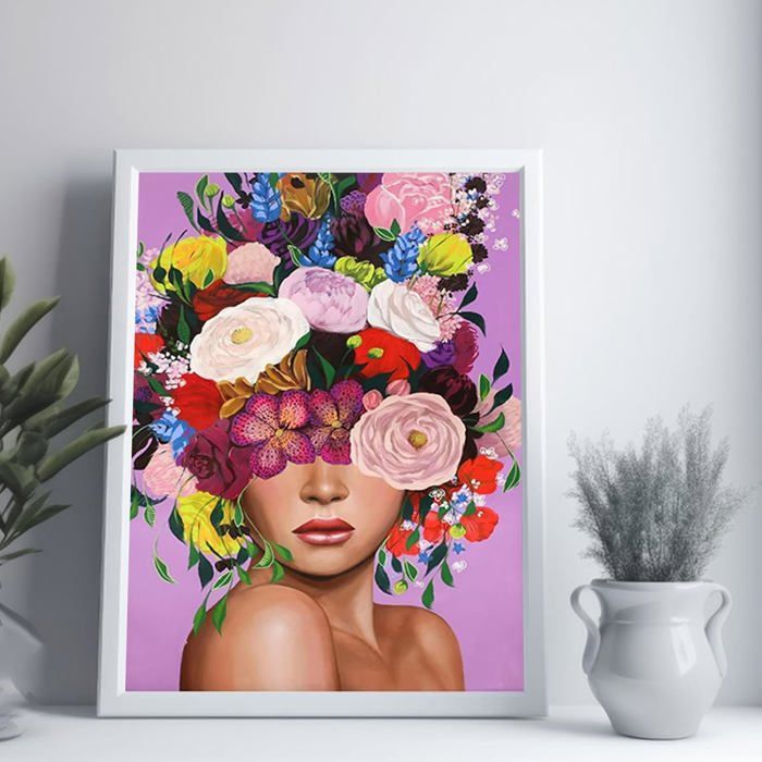 TISHIRON Peinture Par Numéros Pour Adultes, Lune DIY Peinture à L'huile