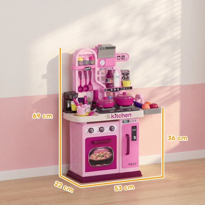 Cuisine De Jeu En Bois Pour Enfants - Avec Machine à Café, Four, Casseroles, Pour Filles Et Garçons 3-6 Ans