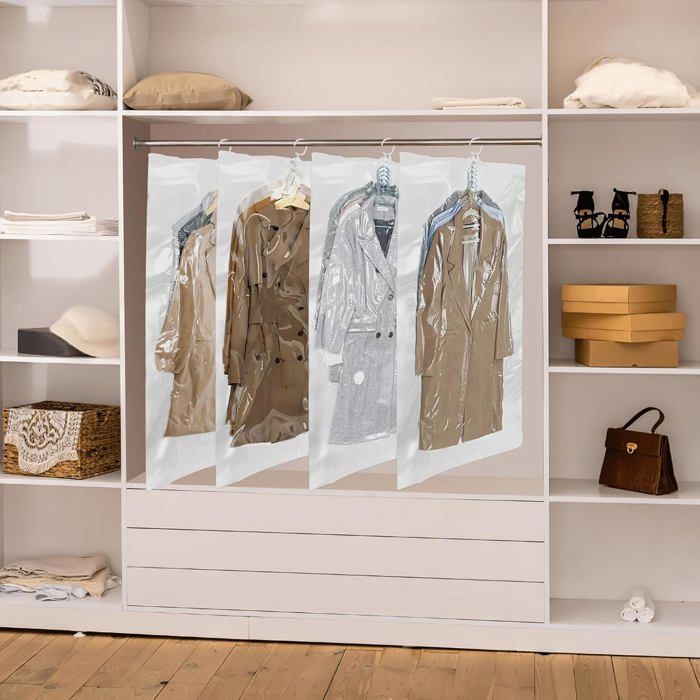 6 Sacs De Rangement Sous Vide 110x70cm - Gain De Place Pour Vêtements, Transparents Et Réutilisables