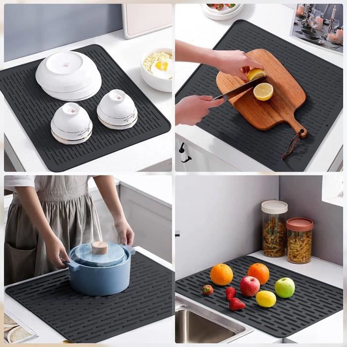 Acheter Tapis de séchage de vaisselle en Silicone, résistant à la chaleur,  pour comptoir de cuisine, évier, réfrigérateur, doublure de tiroir, tapis  de séchage de cuisine