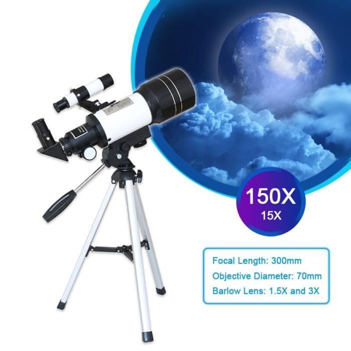 Telescope astronomique enfant adulte monoculaire professionnel 30070 +  Support de téléphone portable 30070 15X-150X - Cdiscount Appareil Photo