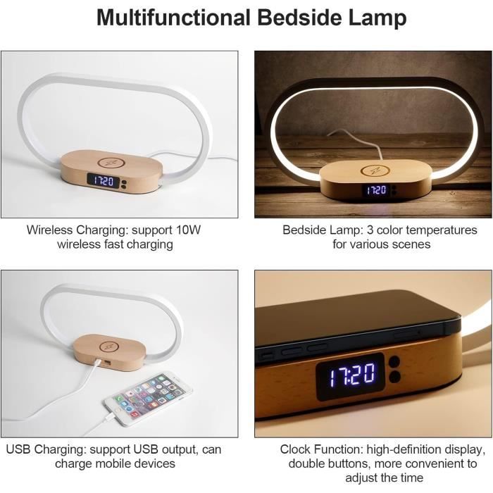 Lampe De Chevet PIKOY RGB - 10 Niveaux Luminosité, 16 Couleurs, Rechargeable USB-C