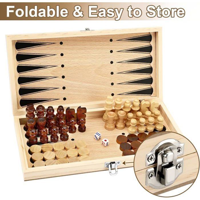 Jeu D'Échecs Et Dames 3 En 1 En Bois Avec Plateau Pliable Portable Pour Enfants Et Adultes 95110852 Jeu D'Échecs Et Dames 3 En 1 En Bois Avec Plateau Pliable Portable Pour Enfants Et Adultes 95110852