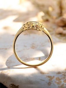 Bague Plaque Or Avec Brillants Taille 60 Ref16551J - Occasion élégante