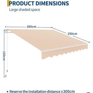 KARAT Store Latéral Extensible 200x300 Cm Anthracite - Brise-Vue Pare-Vent Jardin Balcon Terrasse Avec Fixation Murale