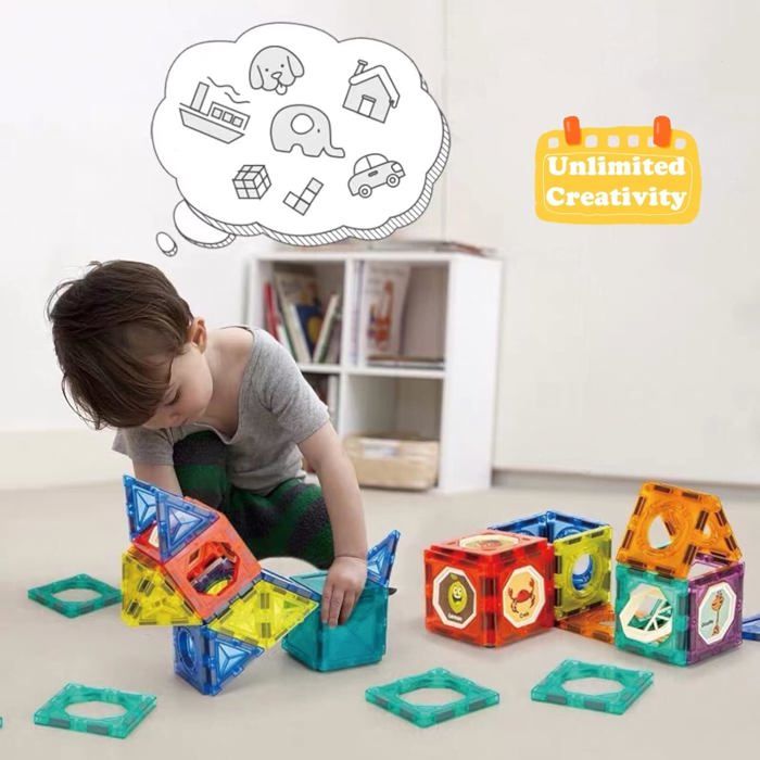 BINZKBB Blocs de Construction Magnétiques Enfants Jouet – 110 pièces 3D Jeux de Construction Éducatifs Aimanté Enfants Lumineux – Cadeaux de Créatif pour Enfants,Garçons et Filles de 3 4 5 6 7 8 Ans