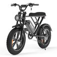 VTT Électriques Tout-Suspendu AMYET G60 Vélo Électrique 20" Fat Bike 1000W 48V 25AH Vitesse maximum 50KM/H - Noir-0