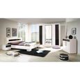 Chambre à coucher complète DUBLIN adulte design blanche. Lit 160x200 cm + armoire + commode + 2 chevets-0
