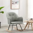Chaise à bascule - Fauteuil de relaxation - Gris Velours - 60 x 74 x 84 cm-0