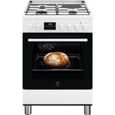 Cuisinière Mixte ELECTROLUX LKM648588W - Table de cuisson gaz et électrique - Blanc-0