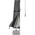 Housse de parasol tige télescopique max. Ø350cm résistante aux intempéries parasol bâche protection universelle couverture gris-0