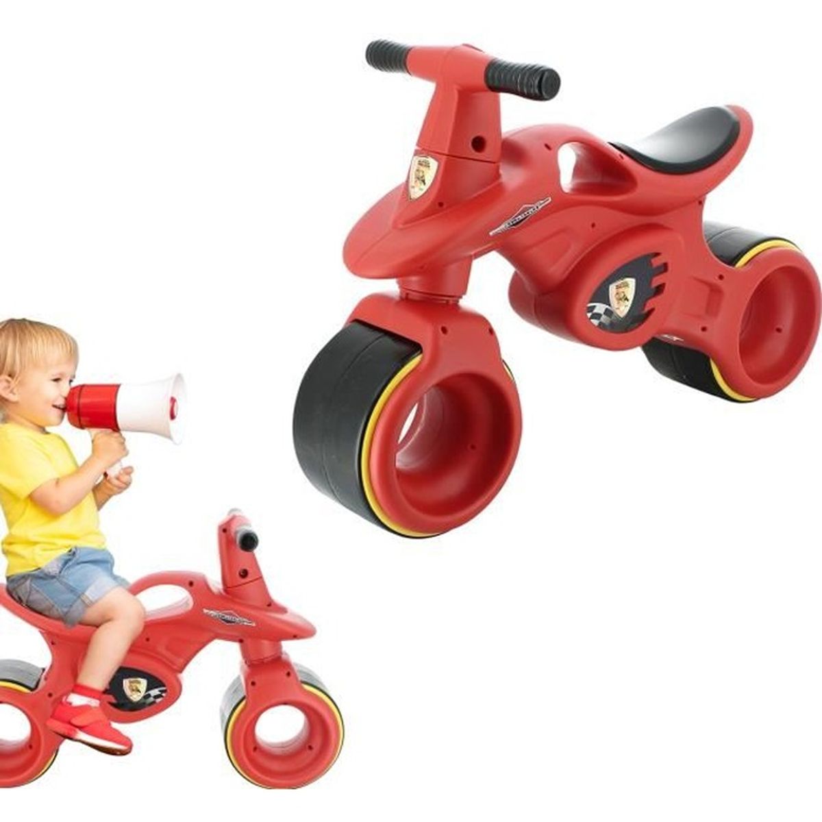 Draisienne Moto Bebe Vehicule Bebe 12 24 Mois Racing Look Sport Roues Larges Stables Et Securitaires Cdiscount Jeux Jouets