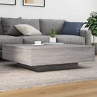 vidaXL Table Basse avec Lumières LED, Table d'Appoint, Bout de Canapé, Meuble de Salon Salle de Séjour, Moderne, Sonoma Gris 836607
