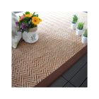DECOWEB Tapis intérieur / extérieur - Java Chevron nature - Ganse marron - 160 x 230 cm