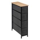 JJA Meuble de rangement 4 tiroirs - Design et Pratique - Coloris Chiné GRIS Foncé