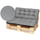SuperKissen24 Coussin Dossier pour Palette Canapé 120x80 cm et Appui 120x50 - Intérieur-Extérieur - imperméable - Gris