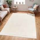 SURYA Tapis de Salon à Poils Longs Doux Shaggy Uni Chic CLAIRE 160x213cm Beige