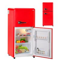 Réfrigérateur mini congélateur haut - 2 portes 92 L (22+38) - L 42cm x H 84cm - Rouge