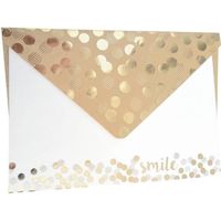 Cartes et enveloppes Motif confettis 10 x 12 cm 7 pièces - MegaCrea DIY Blanc