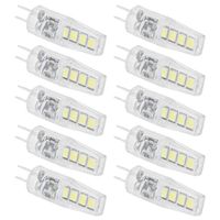 Cikonielf Ampoule LED 10 pièces G4 8LED lumière 2835 puces de lampe 2W 360 Angle PC ampoule pour bureau à domicile 220V(Lumière