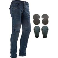 Moto Riding Pantalon Moto Jeans pour hommes avec 4 protections de genou de hanche