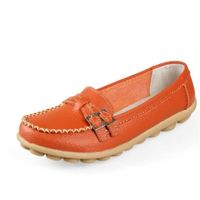 Chaussures femme en cuir moccasin AFJ JEEP - Nouvelle mode ete - Grande taille 35-41 - Orange