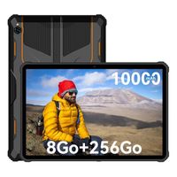 Oukitel RT5 Tablette Tactile Robuste 8Go RAM+256Go ROM 10.1"Écran Batterie 10000mAh Tablette PC Double SIM 4G LTE WIFI - Orange