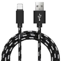 Chargeur pour iPhone XR / iPhone X / iPhone XS / iPhone XS Max Câble USB Tressé Premium Renforcé Charge + Synchro Données Noir 1m