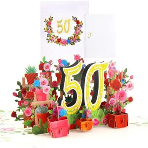 CARTE CORRESPONDANCE Carte Anniversaire 50 Ans Carte d'anniversaire Pop