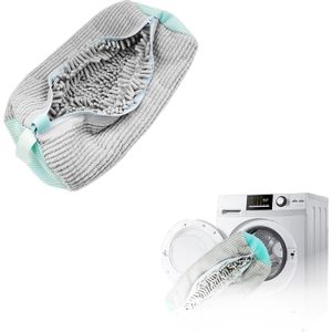 Sac Lavage Chaussures Machine 2 En 1 - Double Poche Zip, Nettoyage 360°, Réutilisable, Pour Baskets Et Vêtements