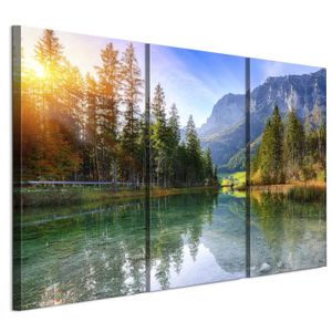 Murando   Tableau Décoratif Créatif 90x30 Cm   Impression Sur Toile Colorée   Décoration Murale Pour Salon Et Chambre   Beige Blanc Maison Bois Inscriptions Rétro Coeurs Vintage M A 0686 B A