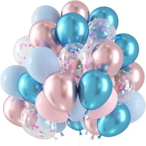 BALLON DÉCORATIF  Ballons Rose et Bleu - Macaron - 60 pièces - Décor