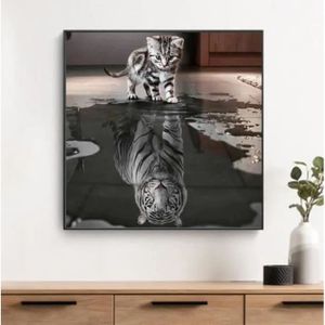 YEESAM ART Num Kit De Peinture Diamant 5D – Famille De Tigres