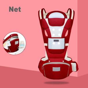 PORTE BÉBÉ couleur Rouge Filet porte bebe ergonomique Porte-bébé ergonomique pour nouveau-né de 0 à 48 mois, sac à dos à