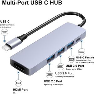HUB Hub Usb C Adaptateur Multiport 5 En 1 Hub Usb C Ad