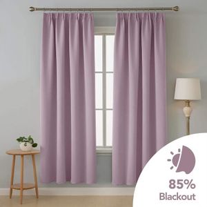 Deconovo Lot de 2 Rideau Occultant /à Oeillets Rideau Isolation Phonique Rideau Thermique Isolant Rideaux Dor/é avec Motif pour Chambre 117x138cm Rose