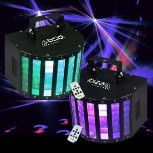 JEUX DE LUMIERE PACK DE 2 EFFETS RGBW LED BUTTERFLY-RC IBIZA PA DJ
