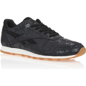 reebok classic leather faux exotic trainers in grey