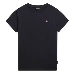 T-SHIRT T-shirt manches courtes pour Homme NAPAPIJRI - col rond ogo brodé - 100% coton - Noir