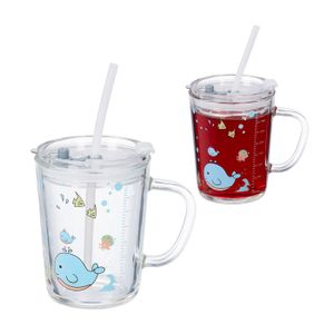 Lot De 2 Gobelets Enfant Avec Paille - Bleu - Neufs - Marque Target