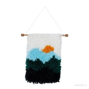 Loquet de fleurs et crochet tapis Kits bricolage travail inachevé crochet  tapis fil coussin tapis fleur broderie tapis décor 14 pouces